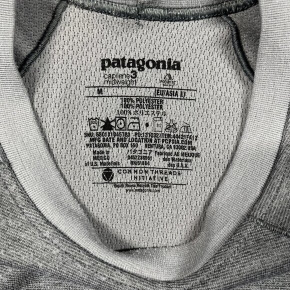 Patagonia Shirt Mens Medium Gray Capilene 3 Midweight Long Sleeve Base Layer - Picture 2 of 8